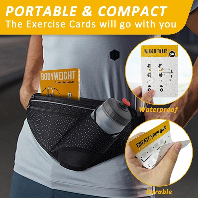 ELAORY Bodyweight Exercises Cards, 62 Workout Cards Deck Large Size 5" x 3.5" Fitness Cards for Women & Men, Beginner Fitness Guide to Training Exercises at Home or Gym - Image 5
